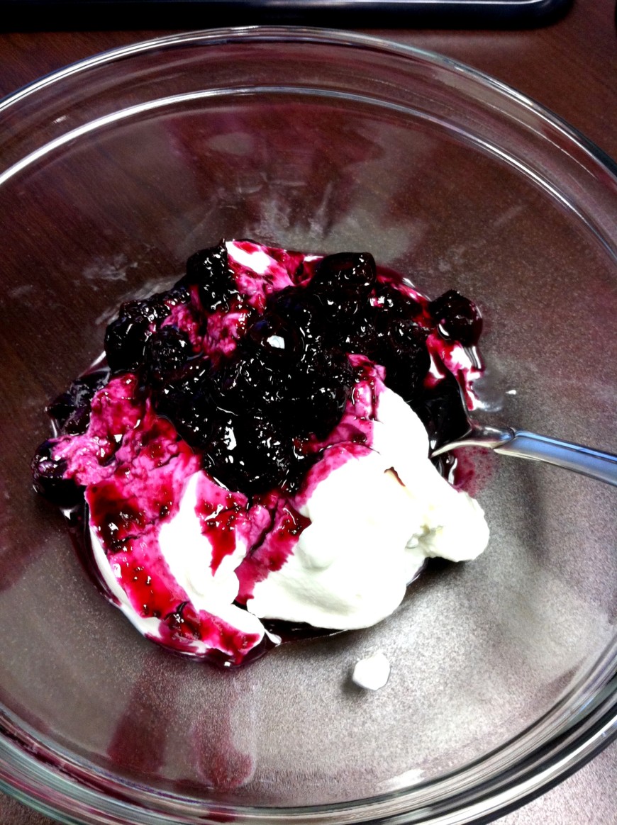 Blueberry Syrup and yogurt